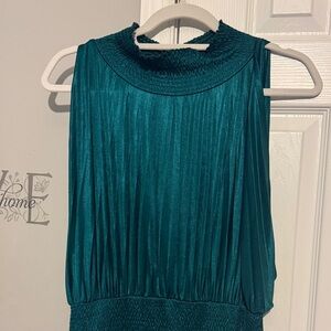 PONT DES ARTS PLEATED SMOCKED MIDI DRESS